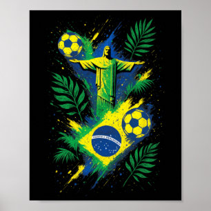 Fußball Brasilien Fußll Christus Rio Kultur Poster
