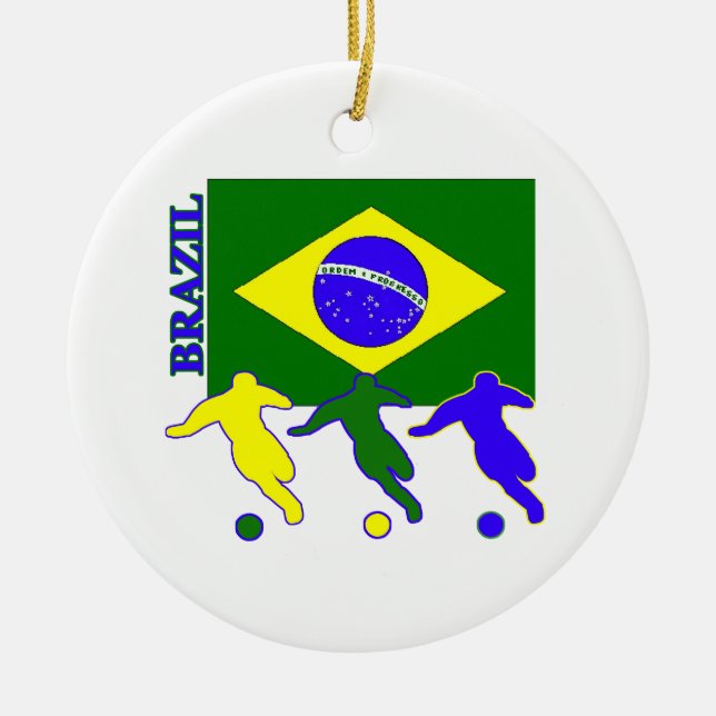 Fußball Brasilien Keramik Ornament (Vorne)