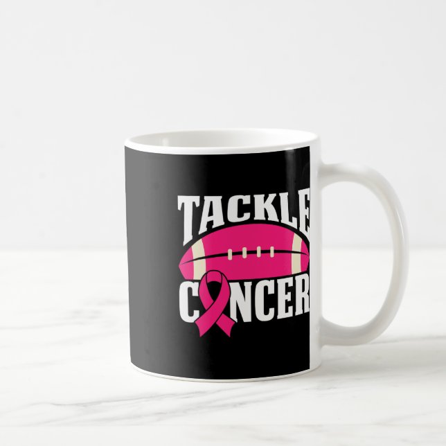 Fußball Breast Awareness Tackle Pink Ribbo Kaffeetasse (Rechts)