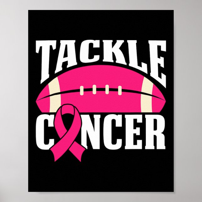 Fußball Breast Awareness Tackle Pink Ribbo Poster (Vorne)