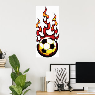 Fußball brennend poster