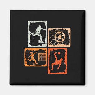 Fußball Bunt Retro  Magnet