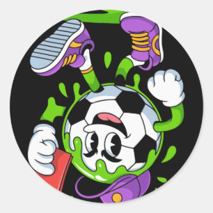 Fußball Byll Cartoon Tropfen Rote Karte Spaß Runder Aufkleber