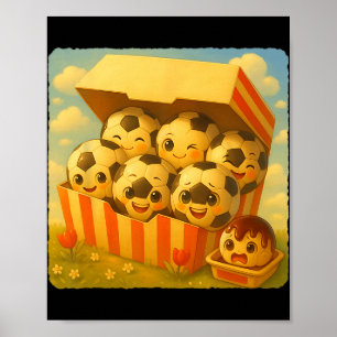 Fußball Byll Chicken Nuggets Süß Kawaii Lustig Sch Poster