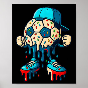 Fußball Byll Drip Eiscreme Charakter Männer Frauen Poster