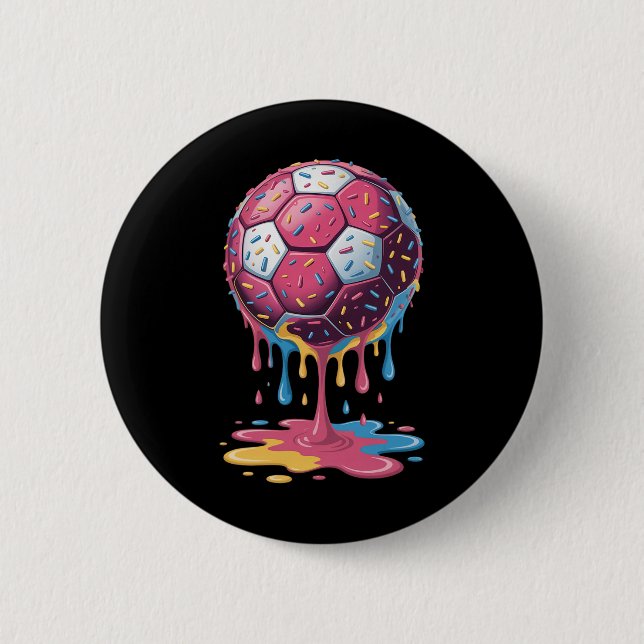 Fußball Byll Drip Eiscreme Drip Männer Frauen Spie Button (Vorderseite)