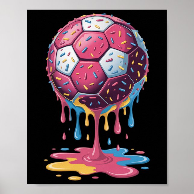 Fußball Byll Drip Eiscreme Drip Männer Frauen Spie Poster (Vorne)
