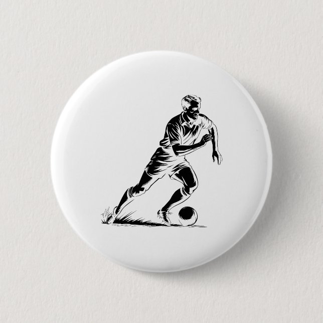 Fußball Byll In Bewegung Pixel-Art-Design _1 Button (Vorderseite)