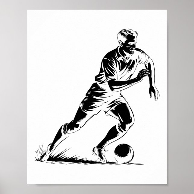 Fußball Byll In Bewegung Pixel-Art-Design _1 Poster (Vorne)