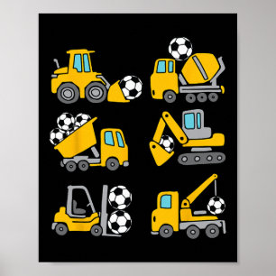 Fußball Byll Kinder Fußbyll Baustellen LKW Todd Poster