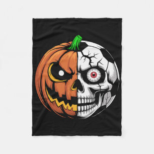 Fußball-Byll-Kürbis-Schädel-Halloween-Fußballspiel Fleecedecke