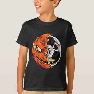 Fußball Byll Kürbis Schädel Halloween Fußballspiel T-Shirt