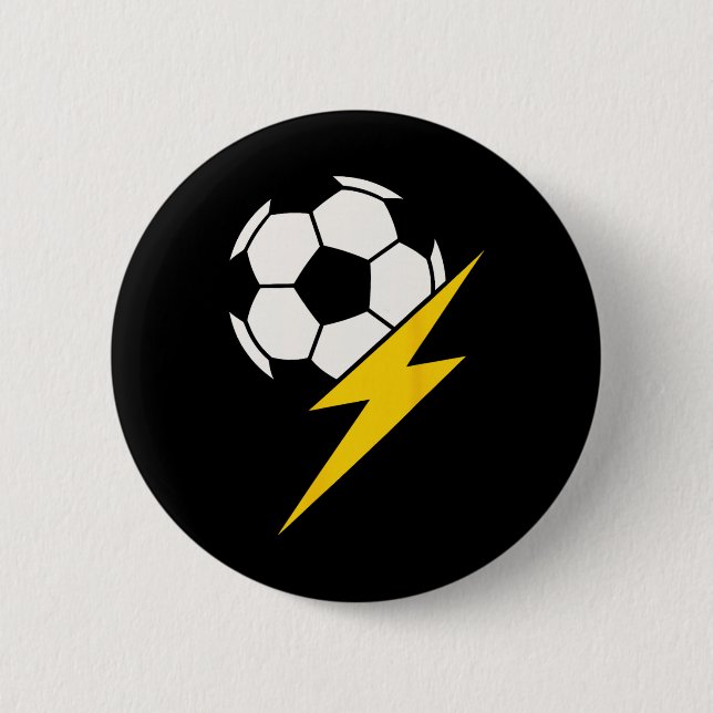 Fußball Byll Mit Gelbem Blitz Teamcoach  Button (Vorderseite)