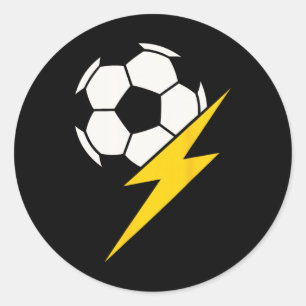 Fußball Byll Mit Gelbem Blitz Teamcoach Runder Aufkleber