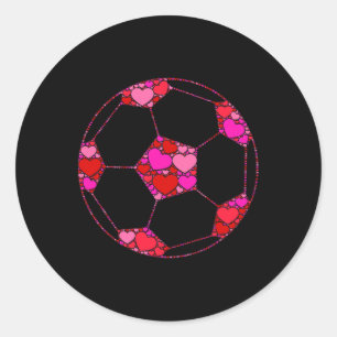 Fußball Byll Pink Rot Herz Für Frauen Männer - Val Runder Aufkleber