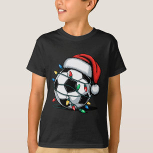 Fußball Byll Santa Hut Weihnachtslichter Pyjama Xm T-Shirt