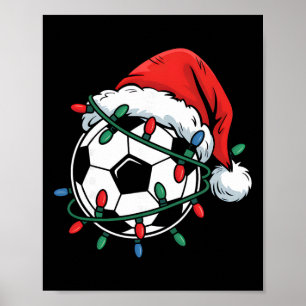 Fußball Byll Santa Hut Xmas Lustiges Weihnachten F Poster