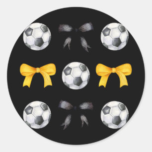 Fußball-Byll und Bögen für Mädchen Frauenfußballsp Runder Aufkleber