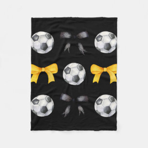 Fußball-Byll und Schleifen für Mädchen Frauenfußba Fleecedecke