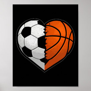 Fußball Bysketbyll Byll Herz Sportliebhaber Valent Poster