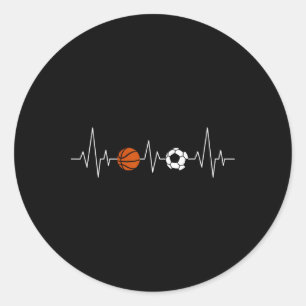 Fußball Bysketbyll Herzschlag Lustiger Sport Runder Aufkleber