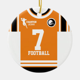 Fußball Champ Jersey Orange White Black Ornament