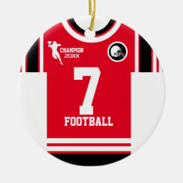 Fußball Champ Jersey Red Black Ornament