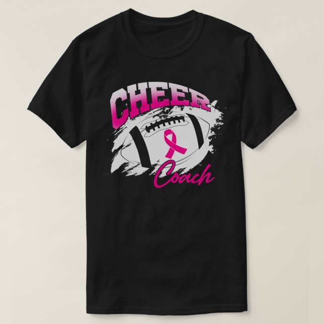 Fußball Chefin Coach Pink Ribbon Brustkrebs Awa T-Shirt (Design vorne)