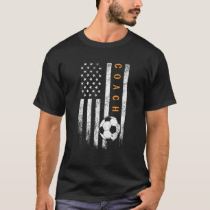 Fußball-Coach American Flag Soccer Trainer Coache T-Shirt