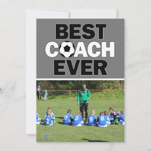 Fußball-Coach Bestes je individuelles Foto Vielen Dankeskarte
