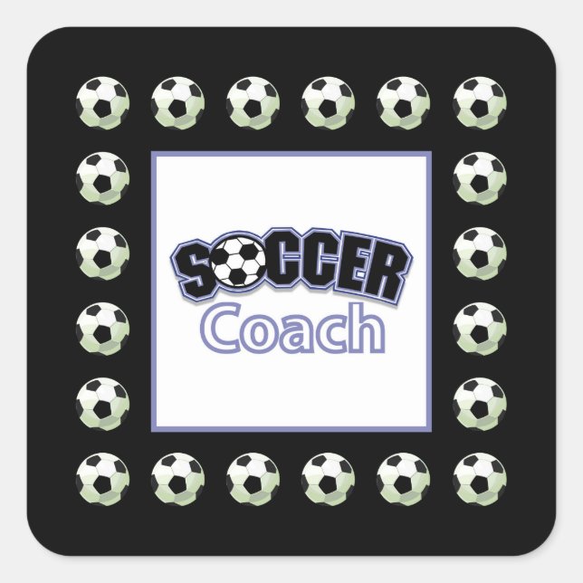 Fußball-Coach Danke, Balls Quadratischer Aufkleber (Vorderseite)