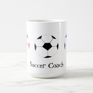 Fußball-Coach - Drei bunte Fußballbälle Tasse