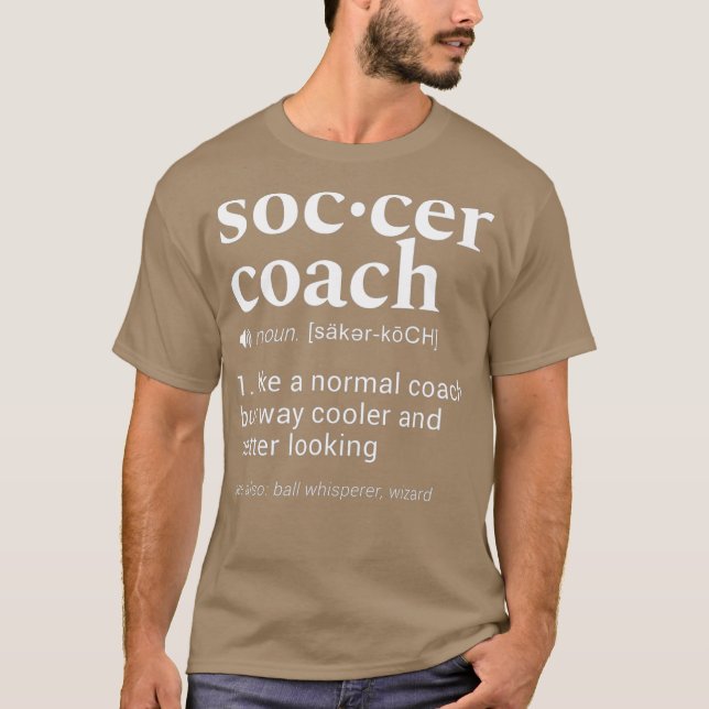 Fußball-Coach Funny Dictionary Definition Design T-Shirt (Vorderseite)