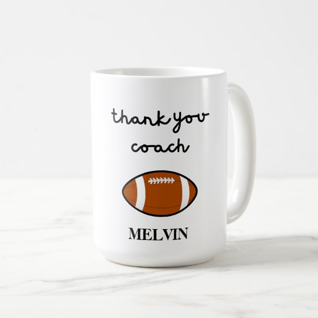 Fußball-Coach Tasse, Danke, Geschenk für den Sport Kaffeetasse (VorderseiteRechts)