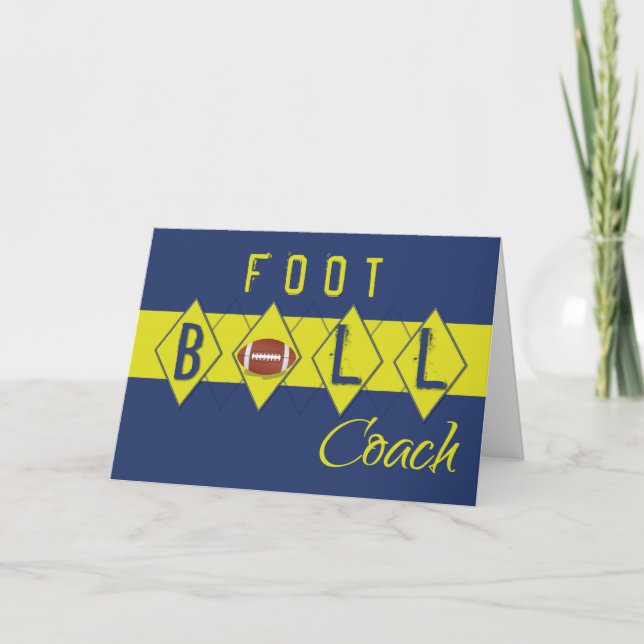 Fußball-Coach von uns allen Dank Blue und Gold Karte (Vorderseite)