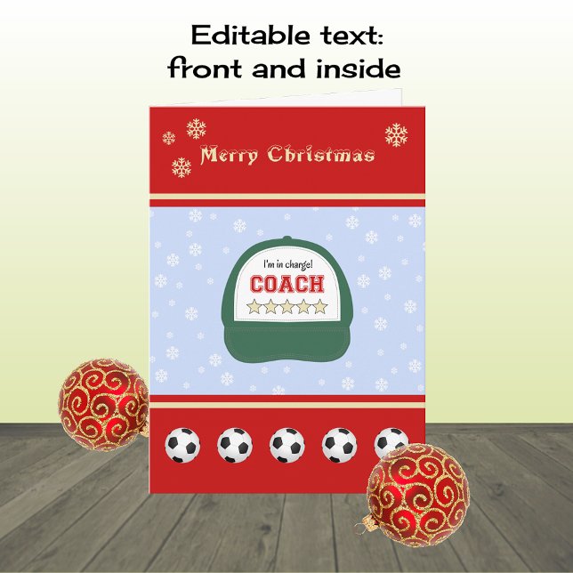 Fußball-Coach Weihnachtsfeiertage Gefallen Gruß Feiertagskarte (Von Creator hochgeladen)
