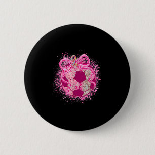 Fußball Coquette Schleife Brustkrebsbewusstsein Ro Button