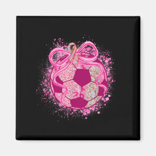 Fußball Coquette Schleife Brustkrebsbewusstsein Ro Magnet