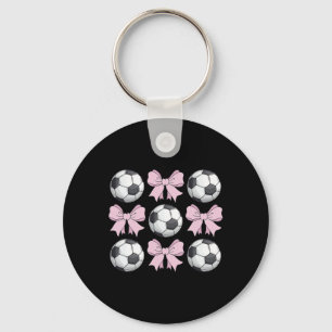 Fußball Coquette Schleife Cutes Fußball-Grafik für Schlüsselanhänger