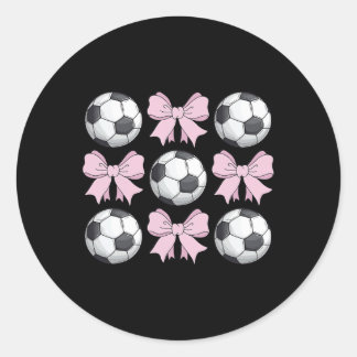 Fußball Coquette Schleife Süße Fußballgrafik für M Runder Aufkleber