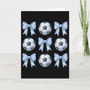 Fußball Coquette Toile Blau Schleife Fußball Mama  Karte