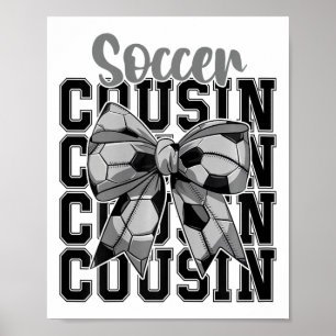 Fußball Cousin Kokette Schleife Größter Fan Sportl Poster
