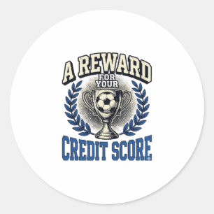 Fußball-Credit-Score-Vintage-Trophäe Runder Aufkleber
