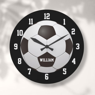 Fußball Custom Name Große Wanduhr