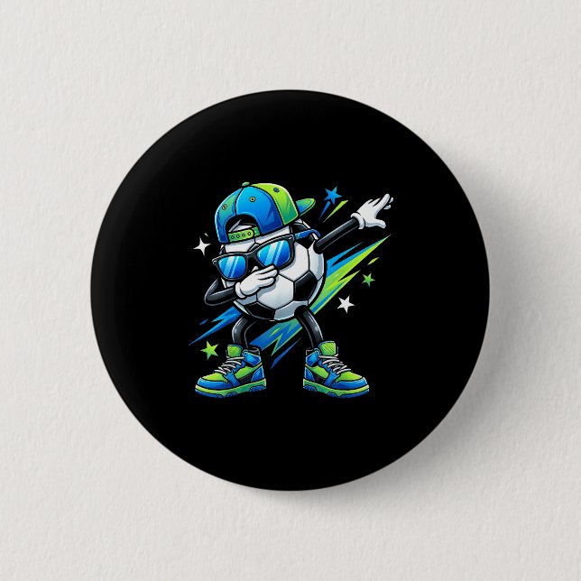 Fußball Dabbing Srts Coole Jungen Mädchen Spieltag Button (Vorderseite)