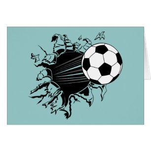 Fußball, der heraus sprengt