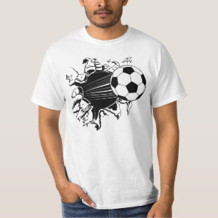 Fußball, der heraus sprengt T-Shirt