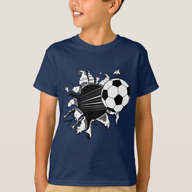 Fußball, der heraus sprengt T-Shirt (Vorderseite)