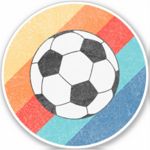 Fußball-Design auf farbenfrohen Retro-Hintergrund Aufkleber