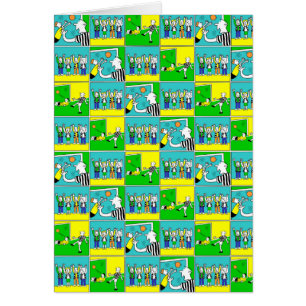 Fußball-Design mit Cartoon-Spielern und -Fans